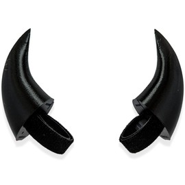 BeamTeam3D Demon Horns for Headphones - Small Devil Headphone Attachment in Various Colors with Self Fastener - Cosplay Devil Ears for Gamers and Streamers (Set of 2) (Black)