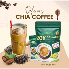 FIT GUM 2 PACK/ FITGUM 20X Collagen Chia Coffee - 11 in 1 Coffee Mix