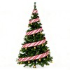 Meseey Red and White Diagonal Stripes Wired Ribbon 2.5 Inch