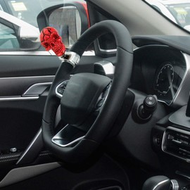 Arenbel Skull Car Wheel Turning Booster Suicide Spinner Steering Assist Grip Handle Brody Knob Fit Most Vehicles Trucks Boats, Red
