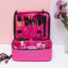 Living Essential Large Portable Travel Makeup Pouch Cosmetic Bag Beauty Storage Organizer Pink 2ea