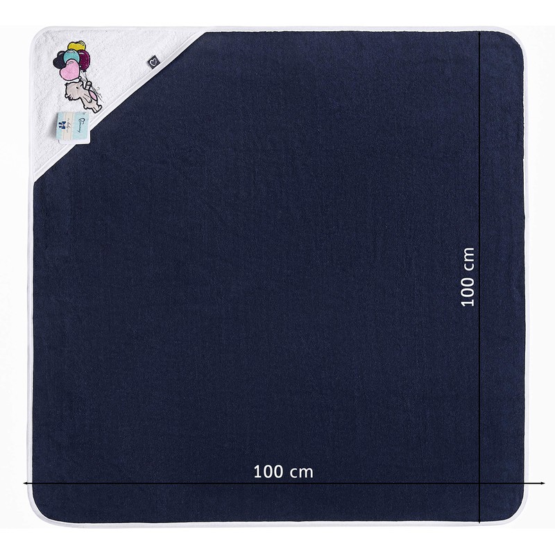 Be Mammy BE20-240-BBL Hooded Cotton Baby Towel, Oeko-Tex Standard 100,