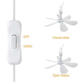 RITPHI USB Powered Small Ceiling Fan 6 Blades Quiet DC 5V USB Hanging Fans for Indoor Outdoor RV Bed Room Dorm Desk Travel Camping Tent Cubicle Mini Portable Canopy Fans (White USB model)