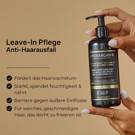 Kerargan - Rizinusöl-Spülung gegen Haarausfall - Feuchtigkeit und Nährstoffe für trockenes Haar - Angereichert mit Aloe Vera - Ohne Sulfate, GVO, Mineralöl - 350 ml