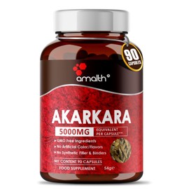 Amalth Akarkara Anacyclus Pyrethrum Extract Supplements for Naturally Supports Your Stamina, Strength and Build Lean Muscle Mass- 500mg- 90 Capsules