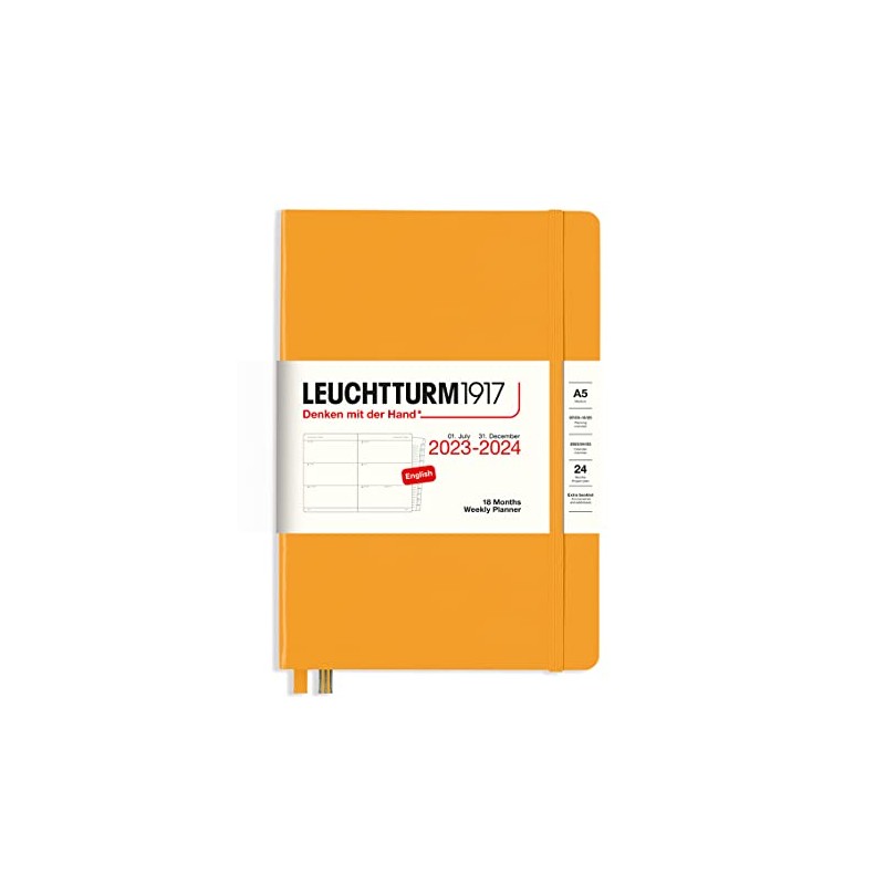 LEUCHTTURM1917 367602 Weekly Planner Medium (A5) 2024, 18 Months, Rising