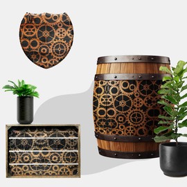 Steampunk Gears Stencil Template - Reusable 8.5x11 Inches for Painting on Walls, Wood, DIY Arts and Crafts Projects - LIONX