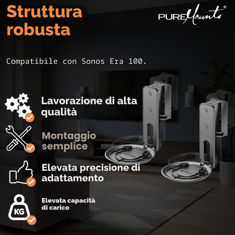 PureMounts supporto per diffusori per Sonos Era 100 set di