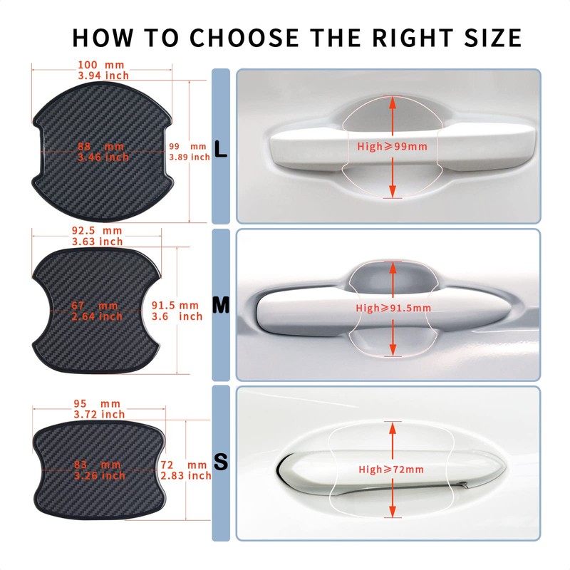 TANGSEN 車用 ドアハンドルプロテクター 車ドアハンドル カバー シール ステッカー 傷隠し保護 ガード 引っかき傷