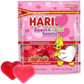 Mothers Day Sweet and Sour Gummy Hearts, 9 oz Pack of Heart gummies, Perfect Strawberry Flavored Candy for Classroom Treats, School Exchanges and Candy Buffets, Ideal for Sharing with Family and Friends