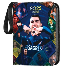 Football Cards Scrapbook, Portable Football Trading Cards Album, 50 Pages, 400 Cards Capacity, Football Scrapbook, Cards Collector's Book, Gift for Football Fans Children