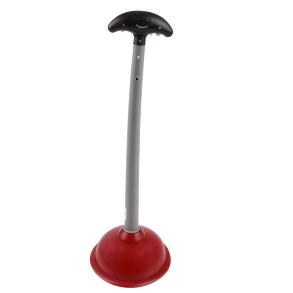 Qtqgoitem Plastic Bathroom Suction Cup Toilet Plunger Red Black (model: