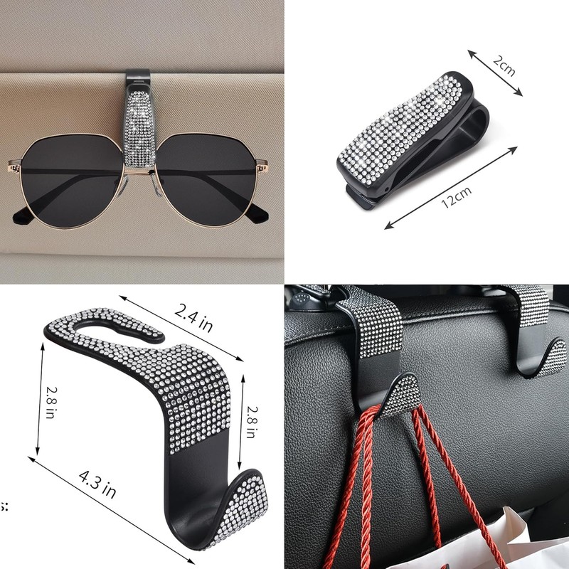 CAR PASS 11 PCS Bling Diamond Car Accessories for Women,