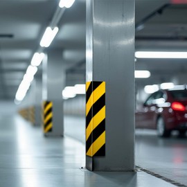 Wiltec Garagen Wandschutz 4 Stück je 400 x 75 x 20 mm, 4er-Set selbstklebender Türkantenschutz für Ihr Auto aus robustem EVA-Material, Einparkhilfe Garage