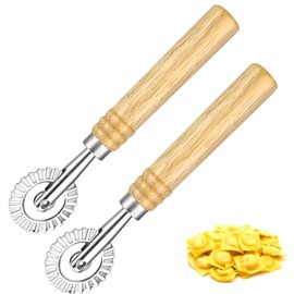 LZZEM 2pcs Pasta Cutting Wheel Ravioli and Pizza Dough Cutter Dumpling Lace Making Tool Noodle Dough Roller for Home Kitchen Pasta Making Tool