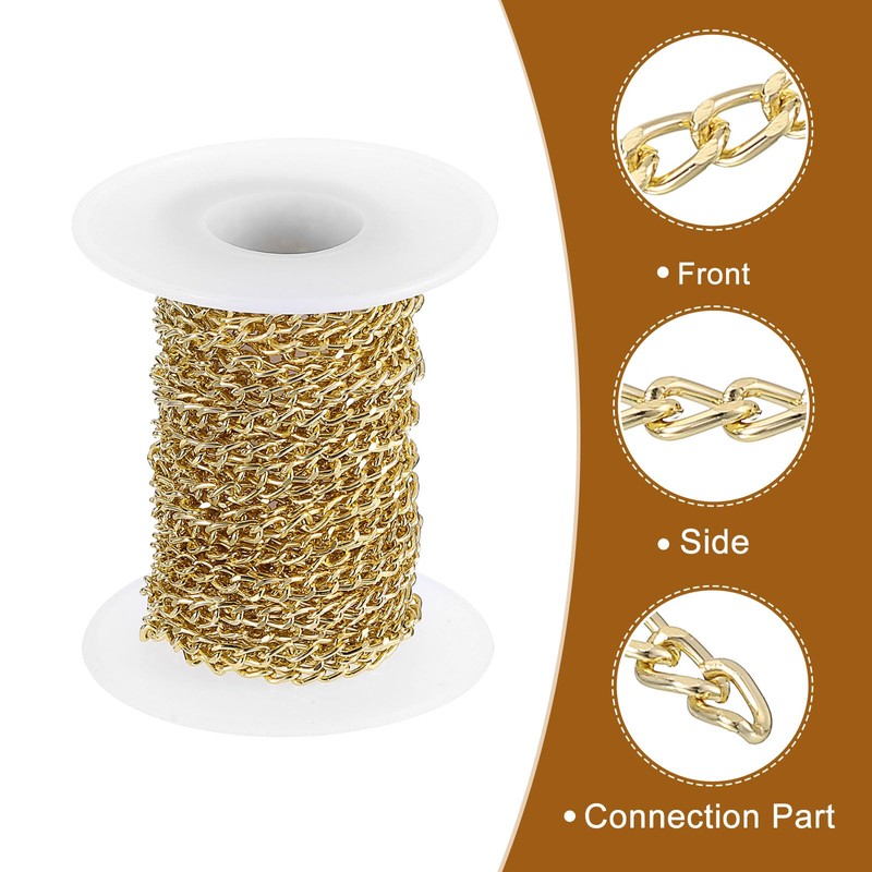 sourcing map 16.4Feet Aluminum Link Chain, Link Cable Chain Oval