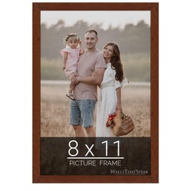 wallsthatspeak 8x11 Dark Walnut Rustic Pine Picture Frame for Puzzles Posters Photos or Artwork
