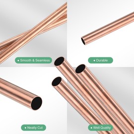 M METERXITY 3-Pack 300mm Copper Round Tube, 6mm OD 0.2mm Wall Thickness Copper Seamless Tubing for Construction/Machining/DIY Crafting, Metal Straight Pipe [0.24x0.01x12IN]