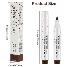 Freckle Pen, 2 Pieces, Waterproof Freckle Pen, Natural Looking Freckles, Durable Sopt Pen with Soft Point for Natural, Freckle Makeup (Dark Brown)