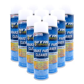 Nitro Lubricants Brake Cleaner – Fast-Drying, Non-Chlorinated Formula Removes Grease, Oil, Tar, and Brake Fluid – Residue-Free Performance – 12oz – Made in USA (10-Pack)