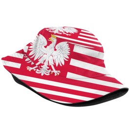 Poland Flag Bucket Hat Wide Brim Sun Protection Hat Boonie Hats Fishing Hiking Safari Outdoor Polish Hats for Men Women