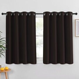 NICETOWN Bedroom Blackout Curtain and Drape - Triple Weave Thermal Insulated Solid Grommet Blackout Panel for Basement(Single Panel, 52 inches by 45 inches, Toffee Brown)