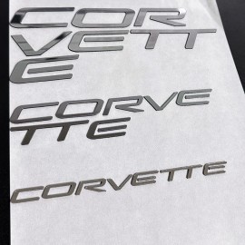 Advanced Trims SET OF 3: FRONT + REAR + DASH 1/16'' CHROME RAISED LETTERS FOR C5 CORVETTE 97-04