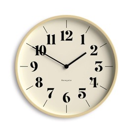 NEWGATE® Hopscotch Wall Clock | Large Scandi Inspired Plywood Clock | 16 inch | Pale Wood case with Stylish Easy to Read Numbers | Modern Minimalist Design for Kitchen, Living Room or Office