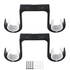 Soporte Para Barra De Cortina, 2 Unidades, Aleación De Aluminio, Montaje En Techo, Doble Soporte Para Cortinero, Color Negro
