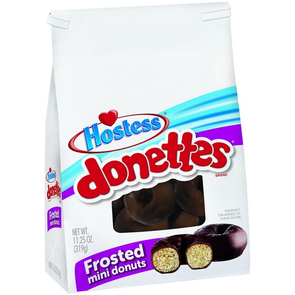 Hostess Donettes Mini Donuts, Frosted, 10.75 Ounce (Pack of 6)