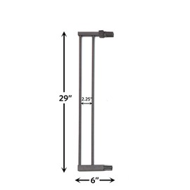 MidWest Steel Pet Gate Extension; Pet Gate Extension Measures 6" Wide x 29" High in Textured Grahite (Fits MW Model # 2929SG & 2929SG-WD)