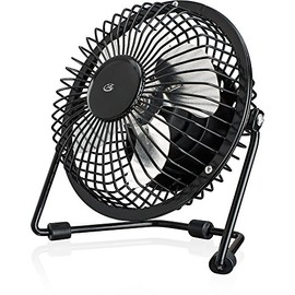 GPX Mini 4" USB Personal Fan, Compatible with Computers, Laptops, Portable Chargers, Black (AU25B)