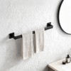 23.6 Inch Matte Black Bathroom Towel Bar Set, 2-Piece Square
