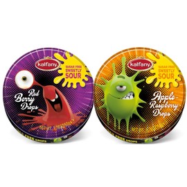 Kalfany Sugarfree Hard Candy Duo: Red Berry & Apple Raspberry Drops (2 Tins, 1.76oz Each) | Sweetly Sour Candy, Perfect Guilt-Free Treat, Candy for Adults & Kids, Holiday Gift Basket Stuffers