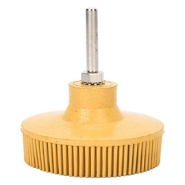Bristle Disc 3 Inch Bristle Disc Emery Rubber Abrasive Brush Deburring Polishing Grinding Wheel, Bristle Discs (Yellow)