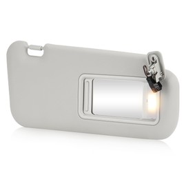 Gray Passenger Right Side Sun Visor Replacement Compatible with 2010 2011 2012 2013 Mazda 3 Replace BBM2-69-320C-75 with Built-in Light