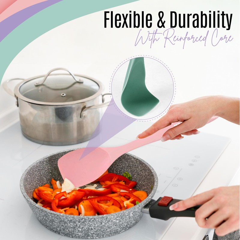 NEXTOP Silicone Spatula Set of 4 – Multipurpose Seamless Silicone