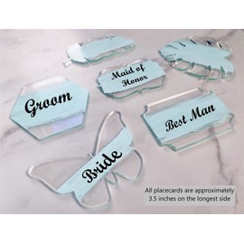 (25 Pack, Butterly) Blank Clear Acrylic DIY TABLE PLACE CARDS: Decorations for Celebrations Birthday Party Wedding Anniversary Engagement Graduation