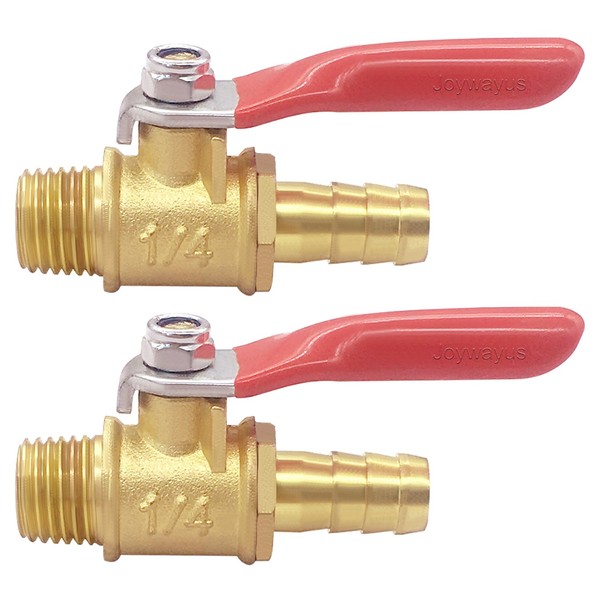 Joywayus Brass Ball Valve 1/4" NPT Male x 1/4“ Hose