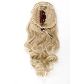 WIG ME UP - WK08-24T613 Hairpiece Ponytail Voluminous Curly Very Long 60 cm Mini Butterfly Clip + Combs + Elastic Band Blonde Mix