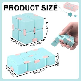 Fidget Toy, Pack of 2, Fidget Toy Cube, Anti-Stress Cube, Mini Kill Time, for Stress and Anxiety Relief, Relaxing, ADHD Toy for Children and Adults