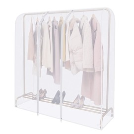 Anjing Dust Cover for Hangers 2 Zippers Extra Wide 120 x 150 x 50 cm Transparent Clothing Covers