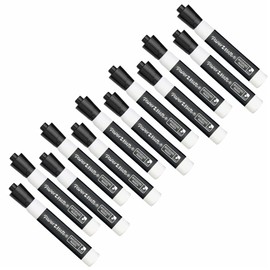 12 x Paper Mate Dry Wipe Marker Pens | Bold, Bullet Tip Felt Nib | Perfect for Writing on Whiteboards & for use at Home, School or Office | Black Colour Ink | Loose in Plain Packaging