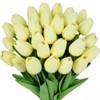 Tulipanes Artificiales Decoracion,24 Pack Flores Artificiales Con Pegamento