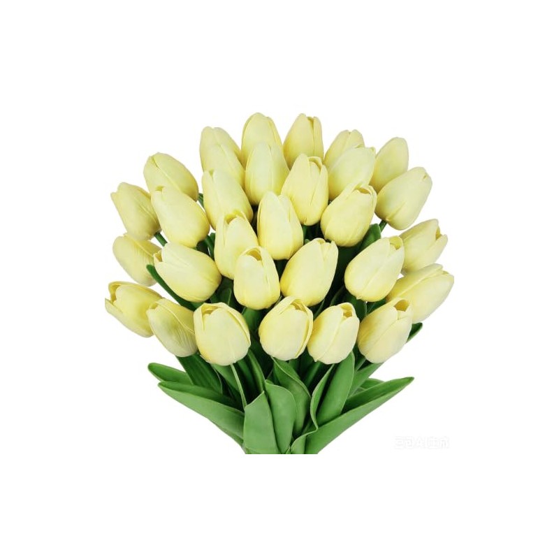 Tulipanes Artificiales Decoracion,24 Pack Flores Artificiales Con Pegamento