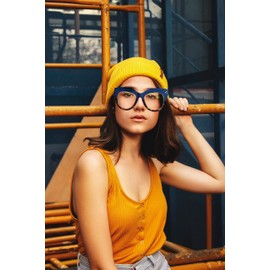 FEISEDY Cat Eye Blue Light Glasses Oversized Vintage Chunky Computer Glasses for Women Hipster Party B0026