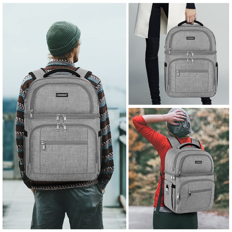 Cooler Backpack,Insulated Backpack Cooler Leakproof Double Deck Cooler Bag for