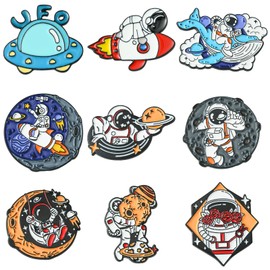 LEGENTLISUR 9 PCS Space Enamel Brooch Pins Lapel Pin Set for Backpacks Badges Hats Bags