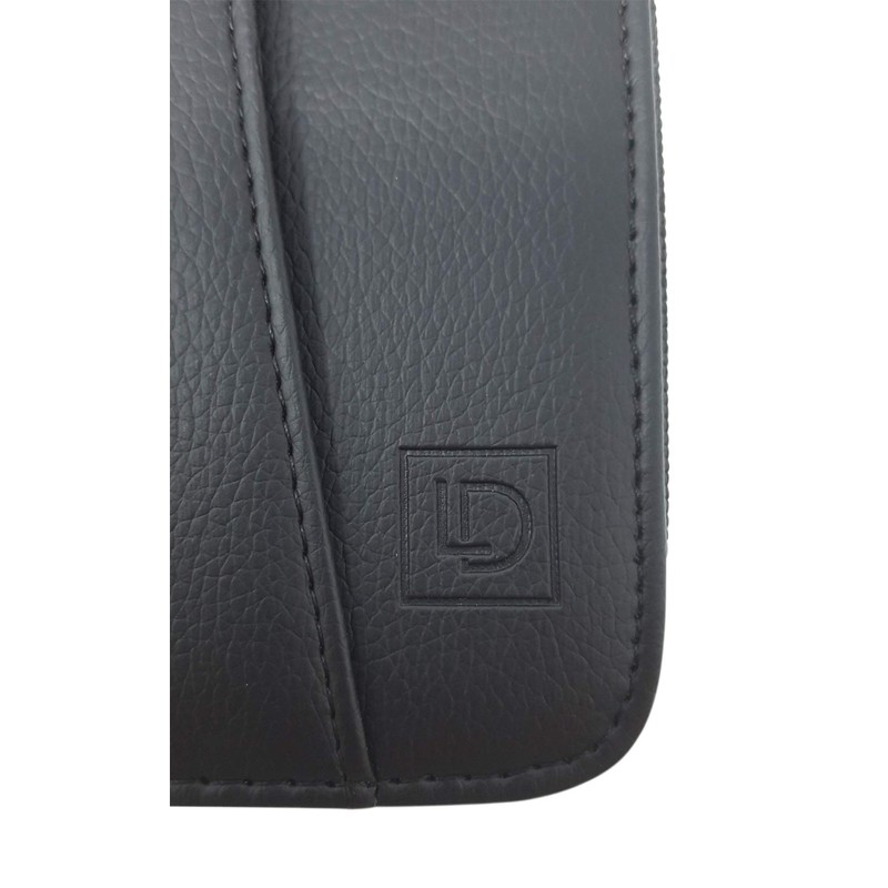 Matt Black Zippered Portfolio Binder - PU Leather Business Portfolio