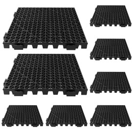 Tioncy 8 Pcs Rubber Mats Interlocking for Countertop Bar 12 x 12 Inch Black Dish Drying Bartender Mat Restaurant Home Bar Supplies for Bartending Commercial Anti Spill Bartender Accessories